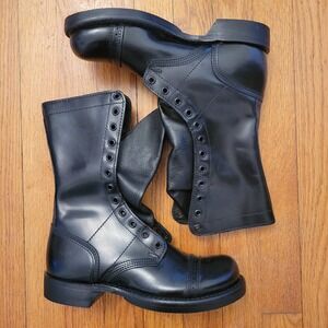 Corcoran 1515 Black Leather Combat 7M USA Military Paratrooper Jump Boots Goth